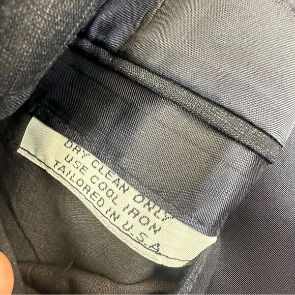 Holland & Sherry Savile Row Blazer Mens 42R Blue Bespoke Vintage USA Made Office